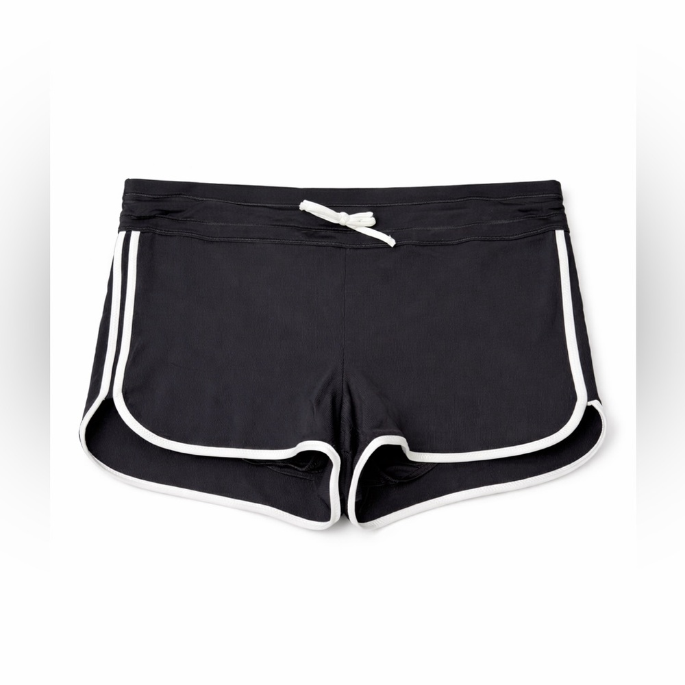 Athleta Black White Trim Shorts‎ Coastal Preppy Sporty Y2K Core- Large